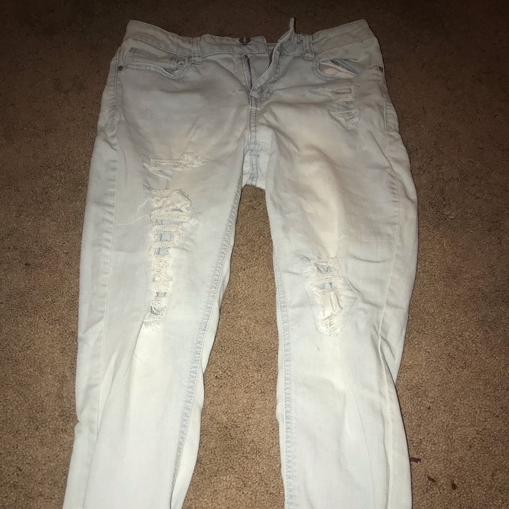 White Wash Mid-Rise Skinny Jeans